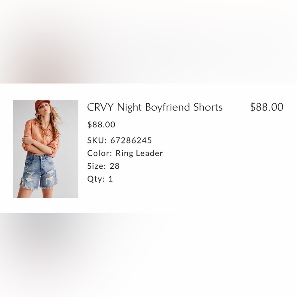 We The Free CRVY Night Boyfriend Shorts FREE PEOPLE